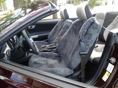 Semi-Custom Sheepskin - Charcoal with Seat belt Pads