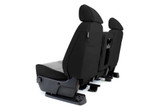 Sof-Touch Imitation Leather  - Black with Medium Gray Inserts -  Rear View